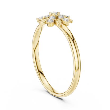 Ethereal Floral Diamond Ring | Luxury Minimal 925 Sterling Silver | Refined High End Jewelry