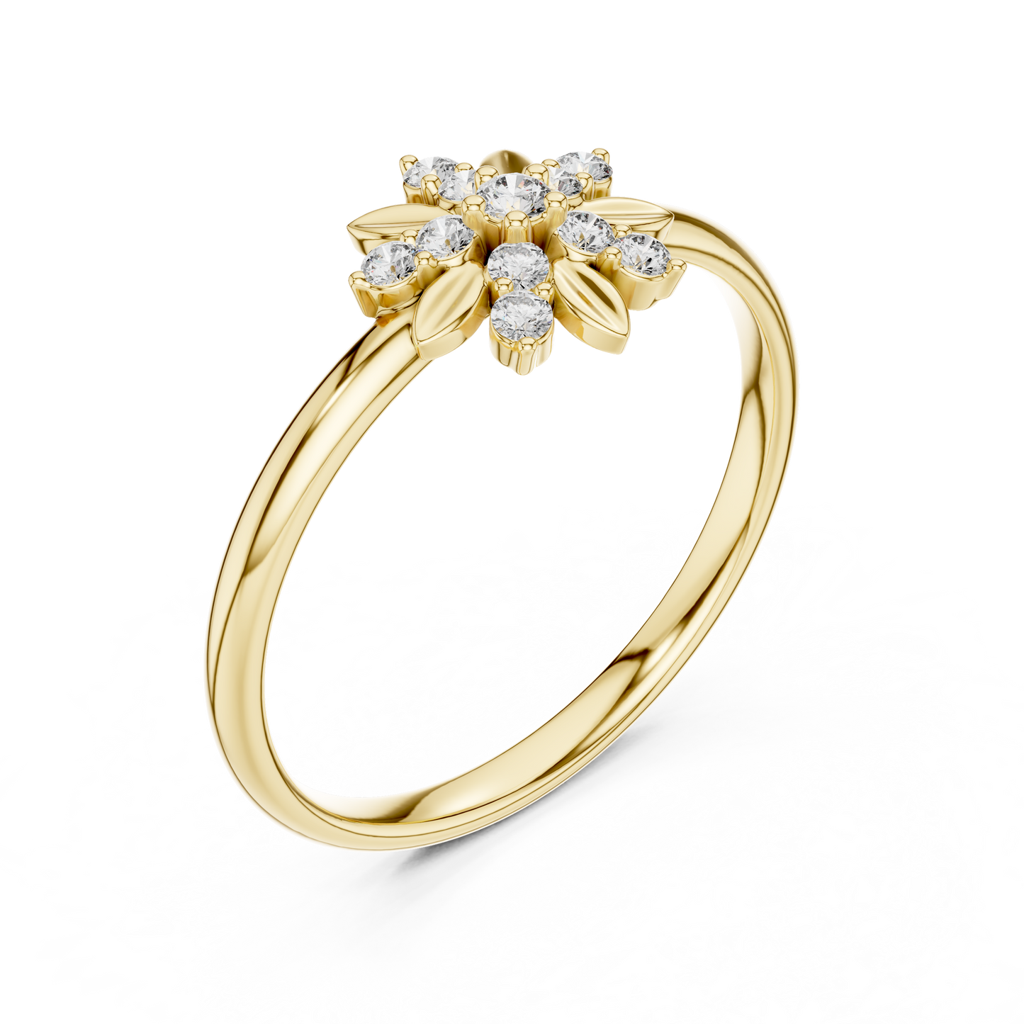 Ethereal Floral Diamond Ring | Luxury Minimal 925 Sterling Silver | Refined High End Jewelry