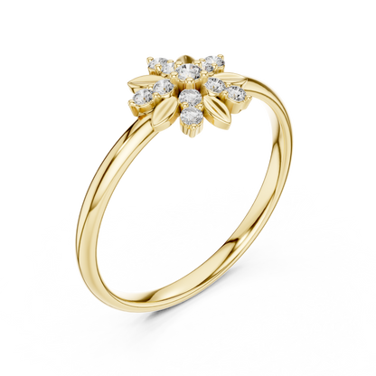 Ethereal Floral Diamond Ring | Luxury Minimal 925 Sterling Silver | Refined High End Jewelry