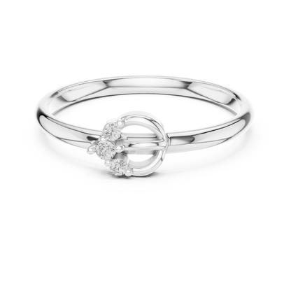 Next Gen Diamond Ring | Architectural Silver Gold Plated Minimal Style | Future Luxury In Pure Form