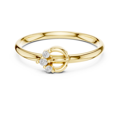 Next Gen Diamond Ring | Architectural Silver Gold Plated Minimal Style | Future Luxury In Pure Form