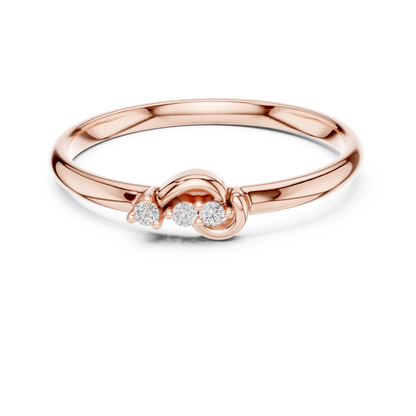 Modern Knot Diamond Ring | Minimal Gold Band | Refined Luxury Everyday Fine Jewelry