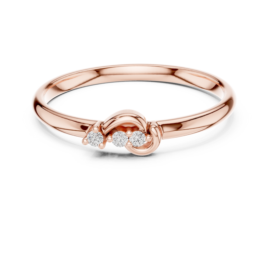 Modern Knot Diamond Ring | Minimal Gold Band | Refined Luxury Everyday Fine Jewelry