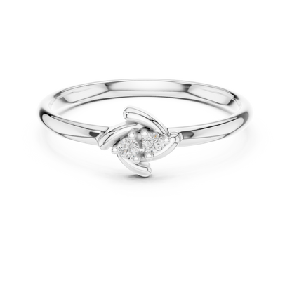 Celestial Twin Diamond Ring | Premium 925 Sterling Silver  Artisan Jewelry | Cosmic Love Energy Inspired Design