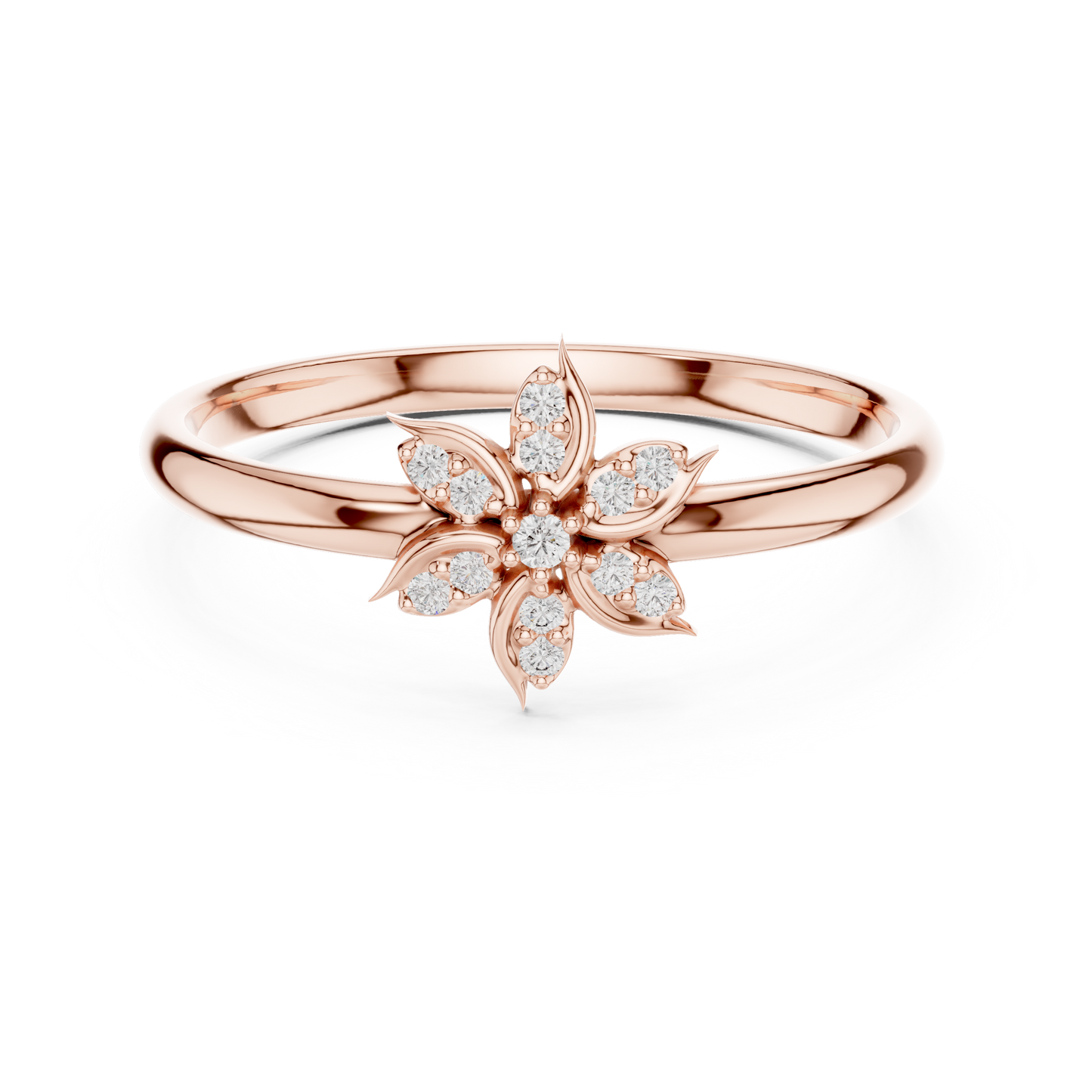 Petal Style Diamond Ring | Luxury Crafted Gold Jewelry | Graceful Design For Daily Glam