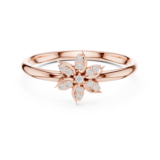 Petal Style Diamond Ring | Luxury Crafted 925 Sterling Silver  Jewelry | Graceful Design For Daily Glam