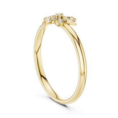 Petal Style Diamond Ring | Luxury Crafted Gold Jewelry | Graceful Design For Daily Glam