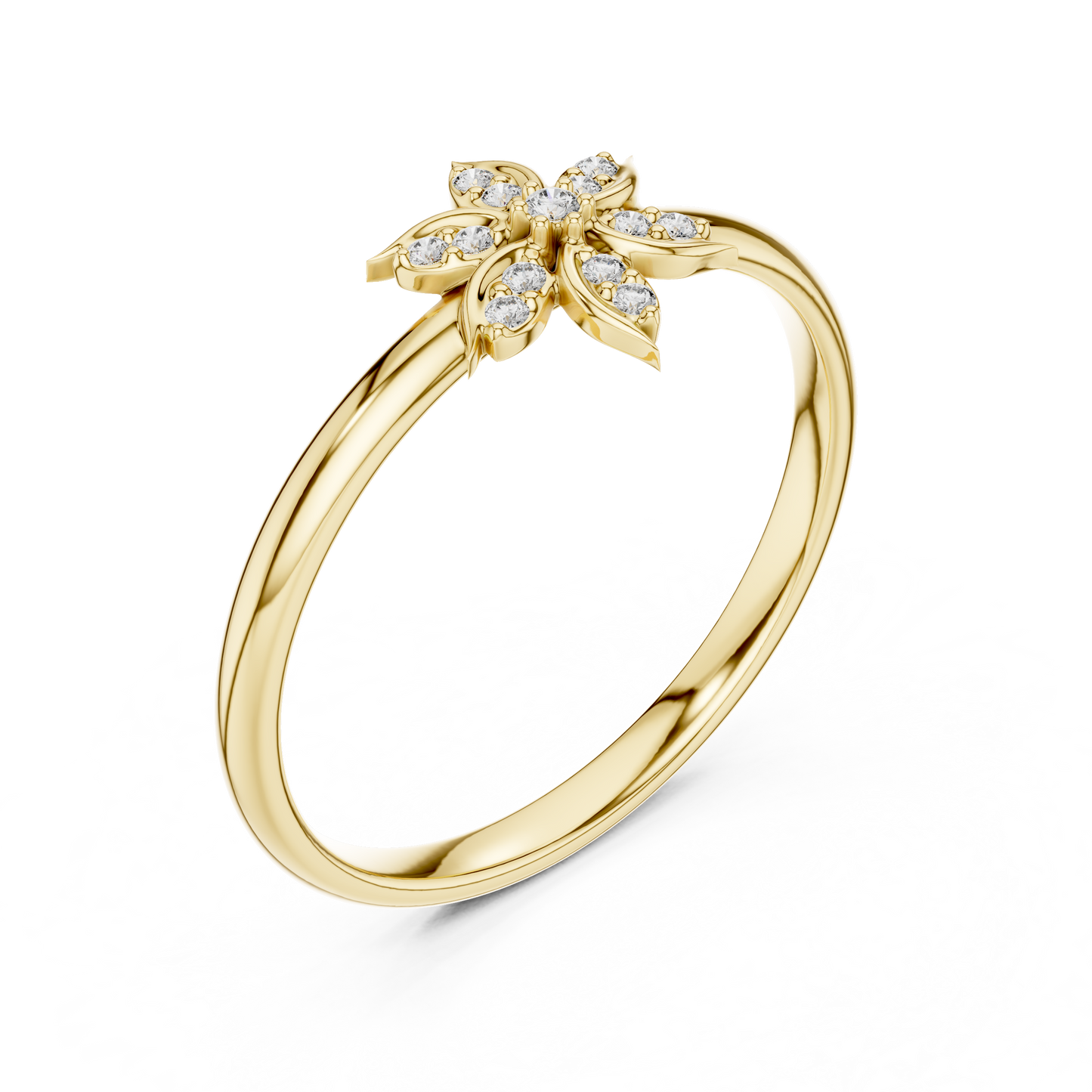 Petal Style Diamond Ring | Luxury Crafted Gold Jewelry | Graceful Design For Daily Glam