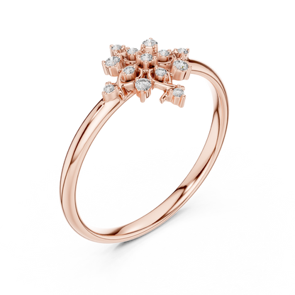 Vintage Starburst Diamond Ring | Timeless Fine 925 Sterling Silver  Craft | Romantic Everyday Luxury Wear