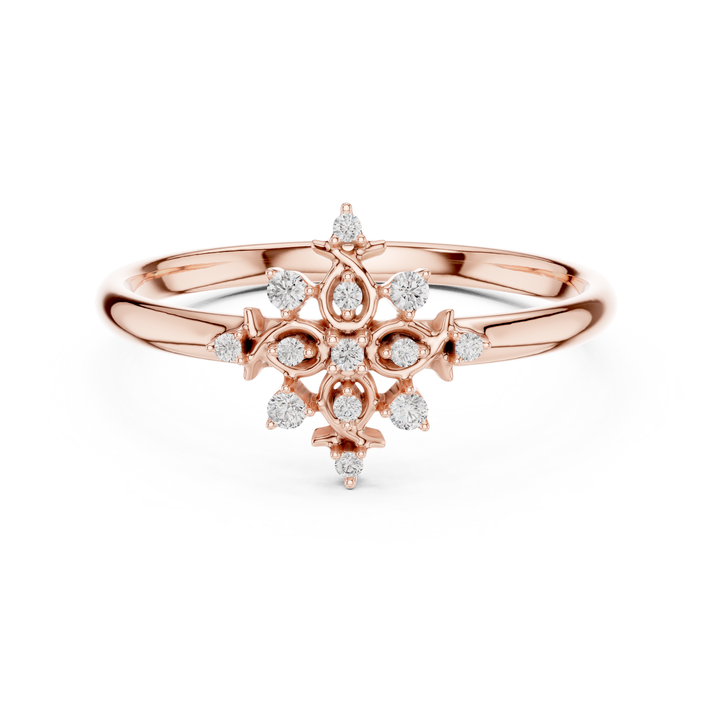 Vintage Starburst Diamond Ring | Timeless Fine 925 Sterling Silver  Craft | Romantic Everyday Luxury Wear