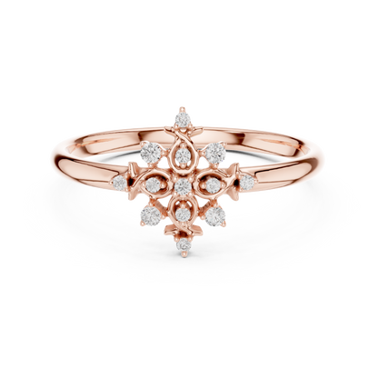 Vintage Starburst Diamond Ring | Timeless Fine 925 Sterling Silver  Craft | Romantic Everyday Luxury Wear