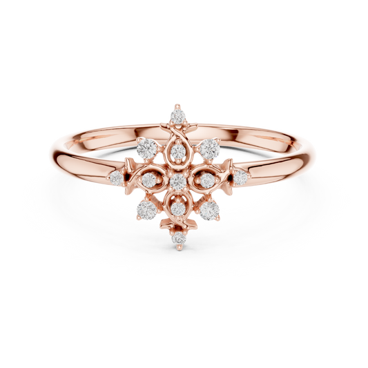 Vintage Starburst Diamond Ring | Timeless Fine Gold Craft | Romantic Everyday Luxury Wear