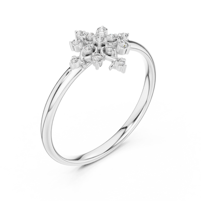 Vintage Starburst Diamond Ring | Timeless Fine 925 Sterling Silver  Craft | Romantic Everyday Luxury Wear