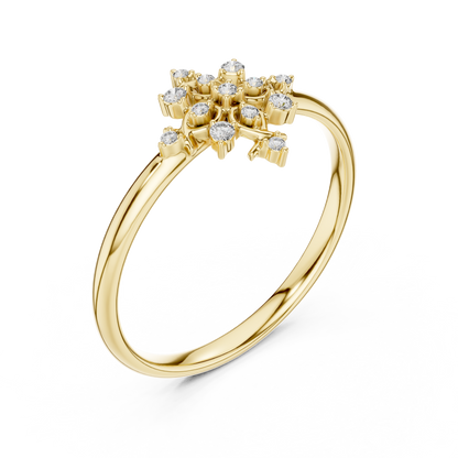Vintage Starburst Diamond Ring | Timeless Fine 925 Sterling Silver  Craft | Romantic Everyday Luxury Wear