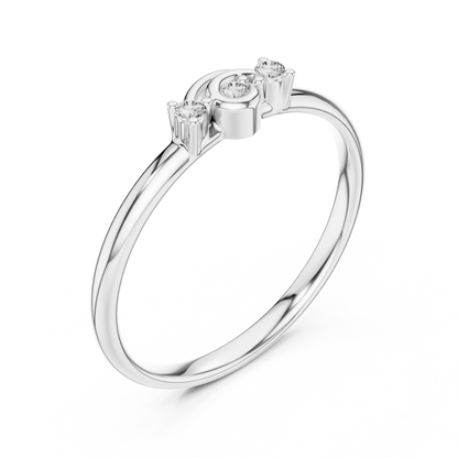 Classic Silver Gold Plated  Diamond Ring - Moissanite Created Luxury Jewelry - Timeless Proposal Engagement Ring Design