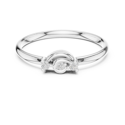 Classic Silver Gold Plated  Diamond Ring - Moissanite Created Luxury Jewelry - Timeless Proposal Engagement Ring Design