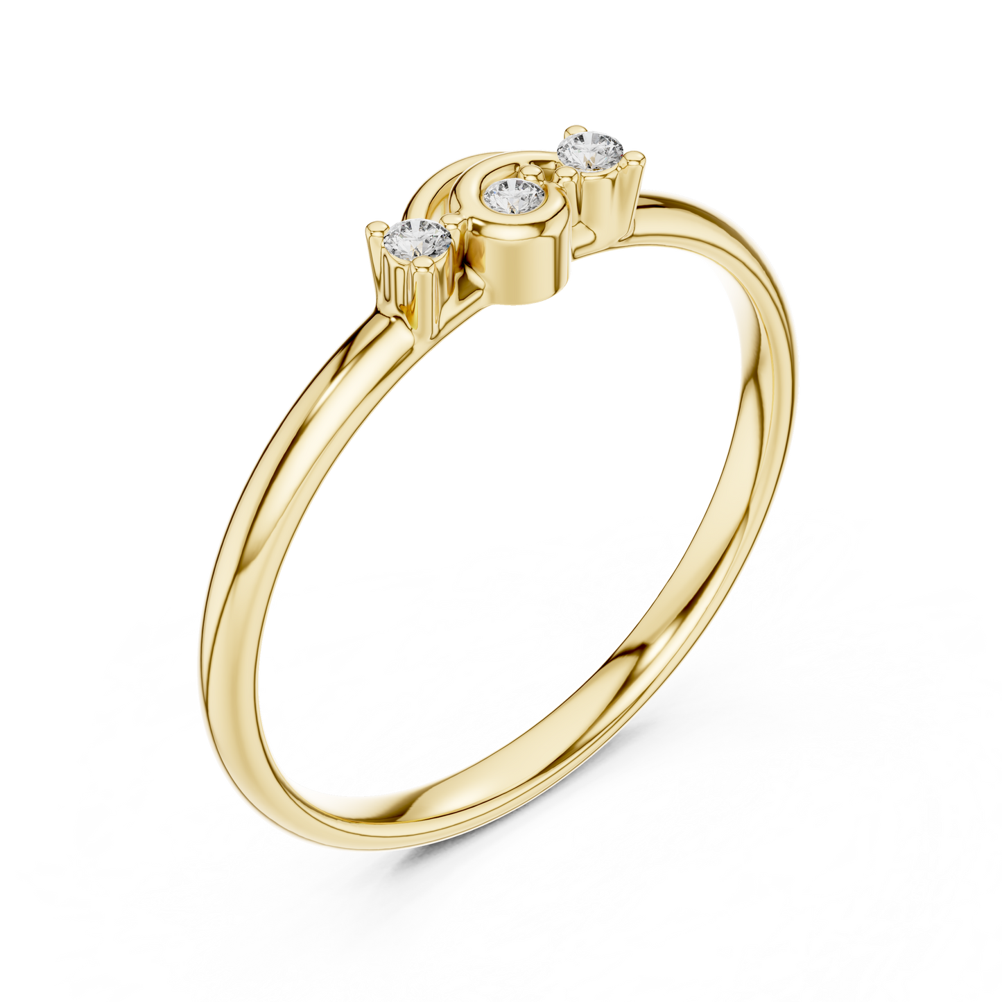 Classic Silver Gold Plated  Diamond Ring - Moissanite Created Luxury Jewelry - Timeless Proposal Engagement Ring Design