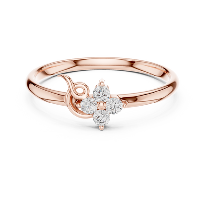 Luxury Diamond Cluster Ring | Fine Silver Gold Plated Craft | Soft Feminine Bridal Jewelry Essential