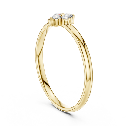 Luxury Diamond Cluster Ring | Fine Silver Gold Plated Craft | Soft Feminine Bridal Jewelry Essential