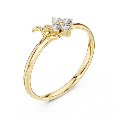 Luxury Diamond Cluster Ring | Fine Silver Gold Plated Craft | Soft Feminine Bridal Jewelry Essential