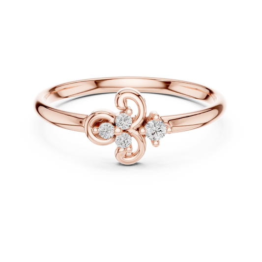 Organic Curve Diamond Ring | Floral 925 Sterling Silver Design | Elegant Engagement Jewelry With Soft Sparkle