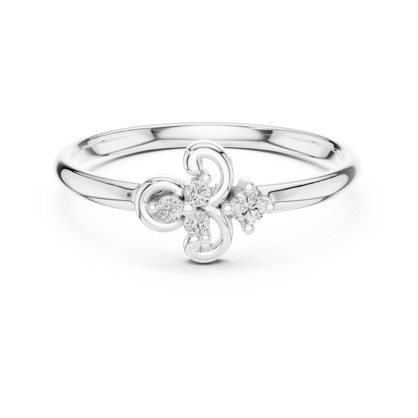 Organic Curve Diamond Ring | Floral Gold Design | Elegant Engagement Jewelry With Soft Sparkle