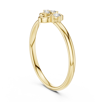 Organic Curve Diamond Ring | Floral Gold Design | Elegant Engagement Jewelry With Soft Sparkle
