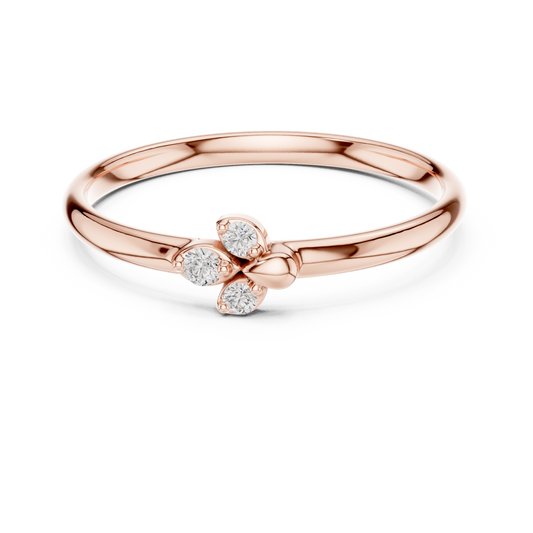 Fine Diamond Gold Ring | Modern Handcrafted Jewelry Design | Minimal Stackable Engagement Promise Ring