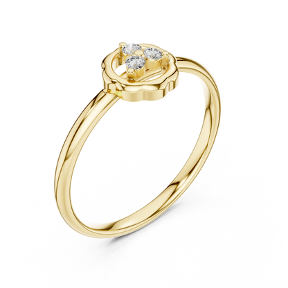 Pure Craftsmanship Gold -Sparkling Diamond Trio - Designed For Timeless Romance