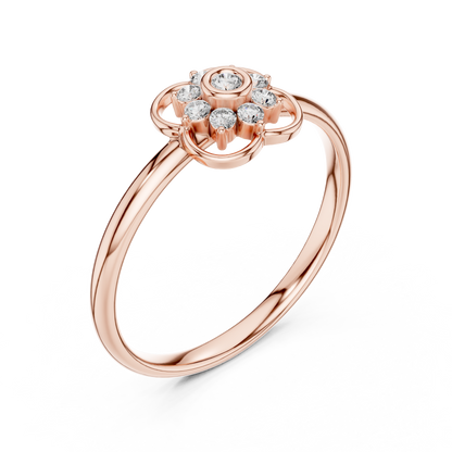 Diamond florets aligned in a futuristic halo redefining elegance through architectural restraint