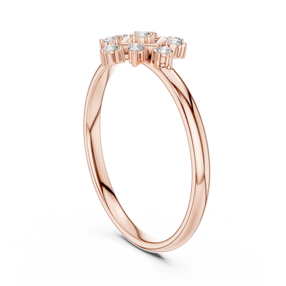 Sparkling Diamond Cluster - Classic Gold Band - Designed For Everlasting Love - Exquisite Gold Craft - A Statement Of Timeless Elegance