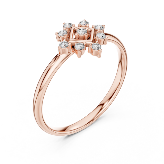 Sparkling Diamond Cluster - Classic 925 Sterling Silver  Band - Designed For Everlasting Love - Exquisite Gold Craft - A Statement Of Timeless Elegance