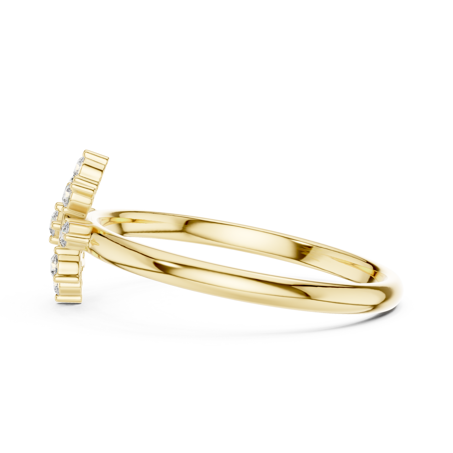 Sparkling Diamond Cluster - Classic Gold Band - Designed For Everlasting Love - Exquisite Gold Craft - A Statement Of Timeless Elegance