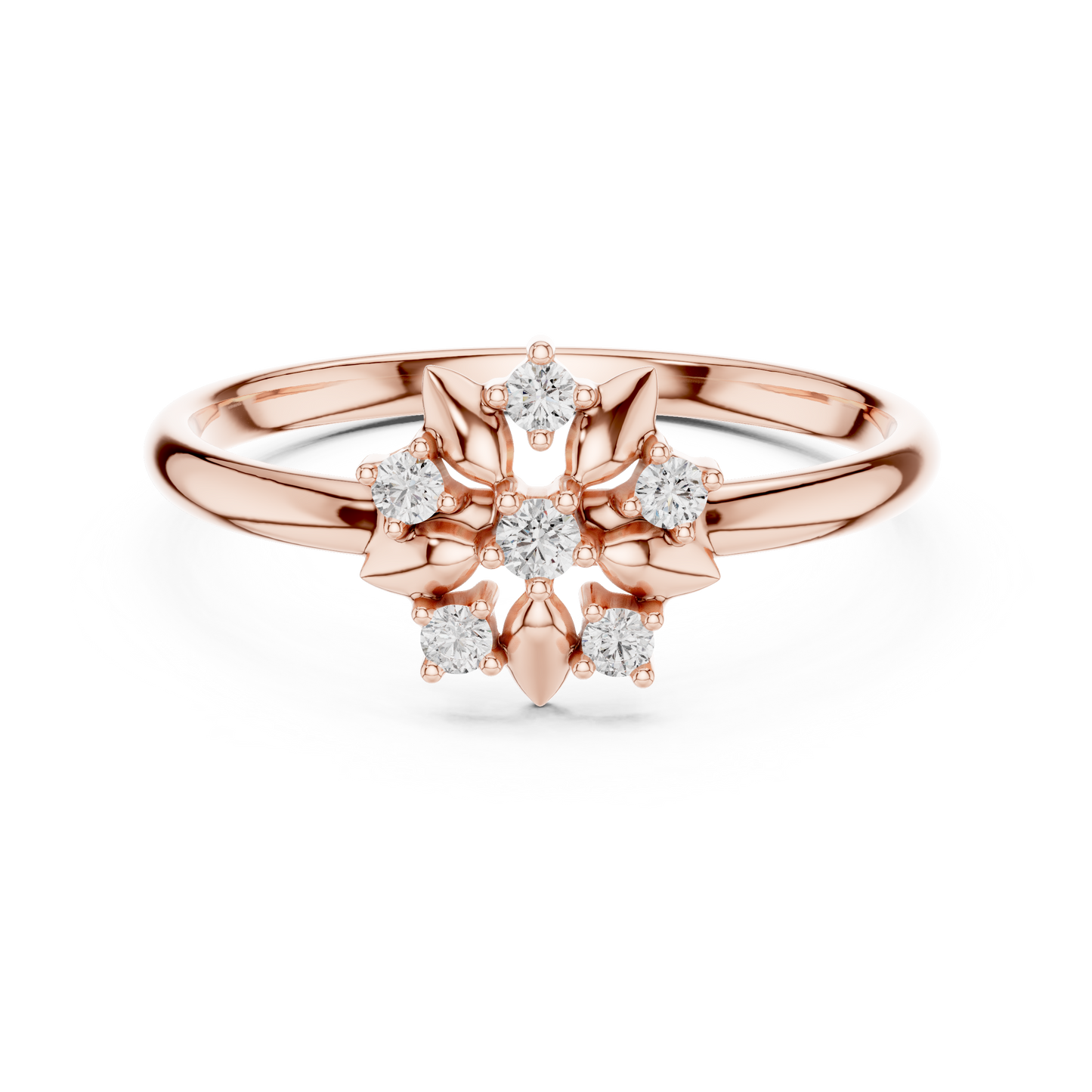 Shine brighter every moment - Diamond floral 925 Sterling Silver  ring - Crafted to impress forever elegantly