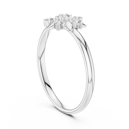 Shine brighter every moment - Diamond floral 925 Sterling Silver  ring - Crafted to impress forever elegantly