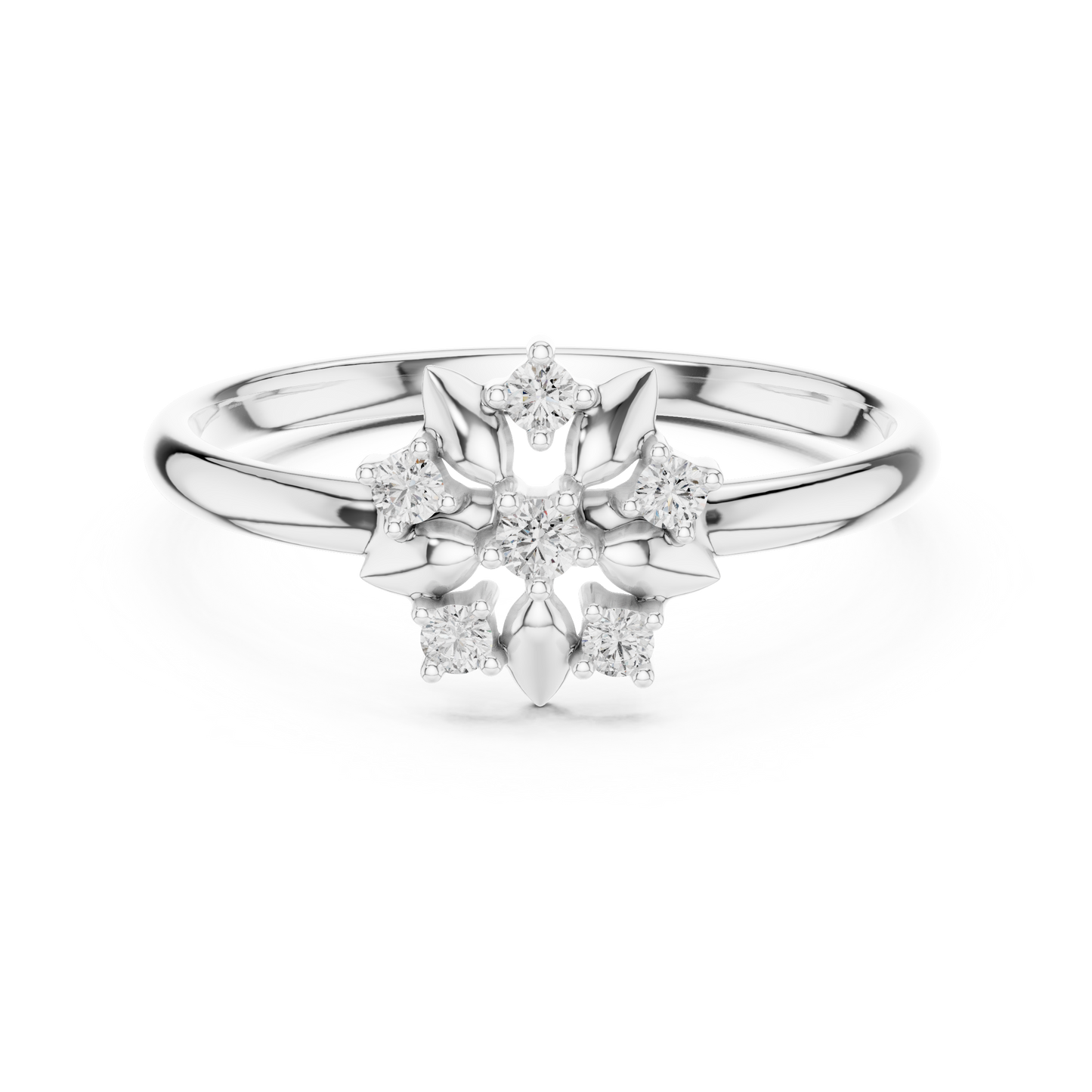 Shine brighter every moment - Diamond floral 925 Sterling Silver  ring - Crafted to impress forever elegantly