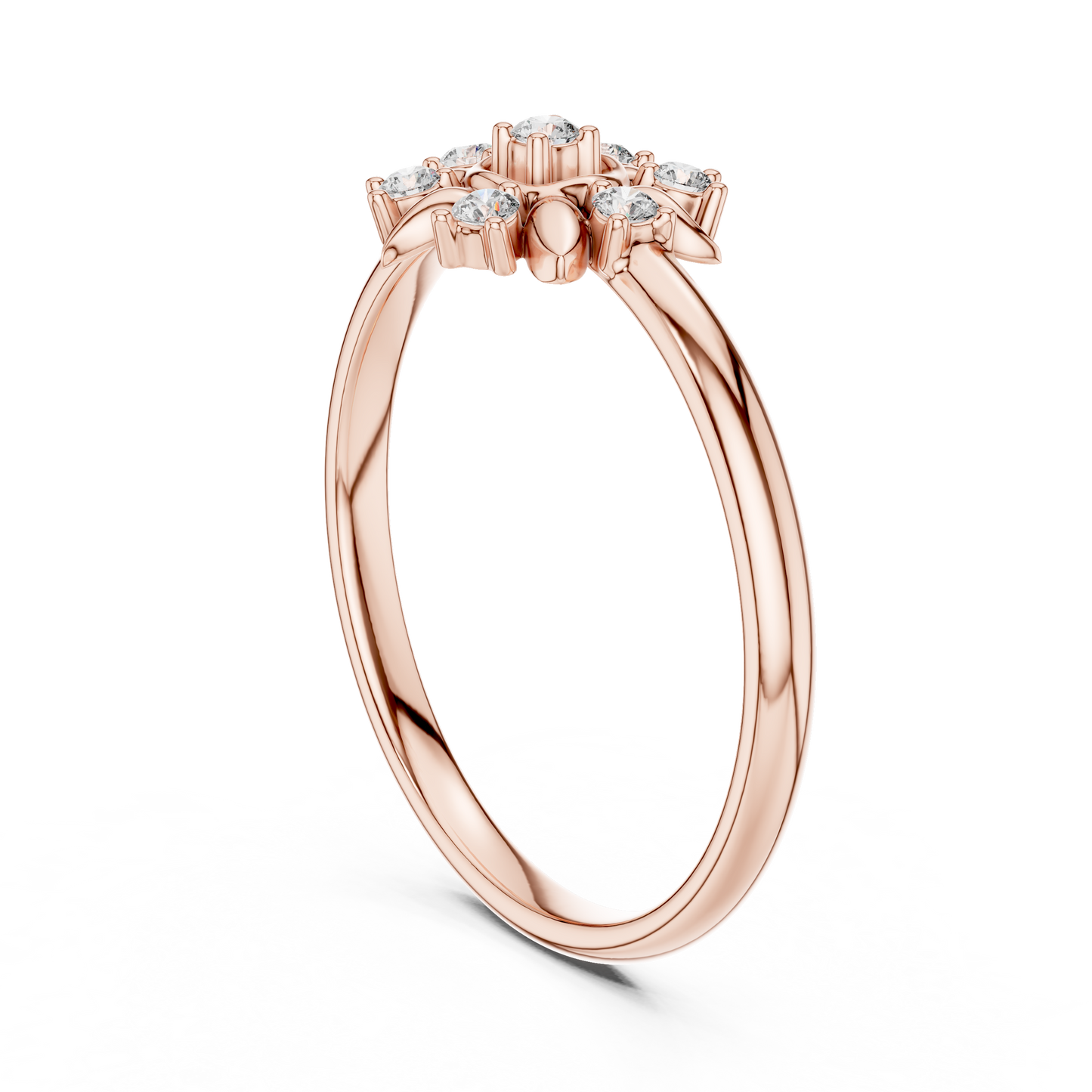 Classic Flower Diamond Ring | Shiny 925 Sterling Silver  Elegant Finish | Statement Fine Jewelry For Women