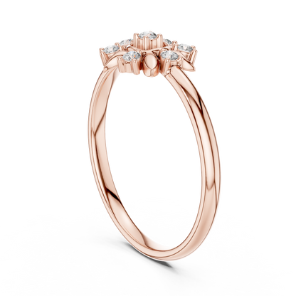 Classic Flower Diamond Ring | Shiny 925 Sterling Silver  Elegant Finish | Statement Fine Jewelry For Women