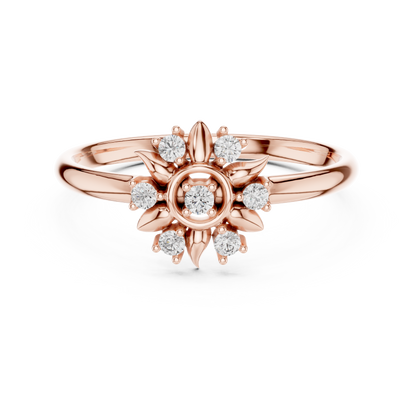 Classic Flower Diamond Ring | Shiny 925 Sterling Silver  Elegant Finish | Statement Fine Jewelry For Women