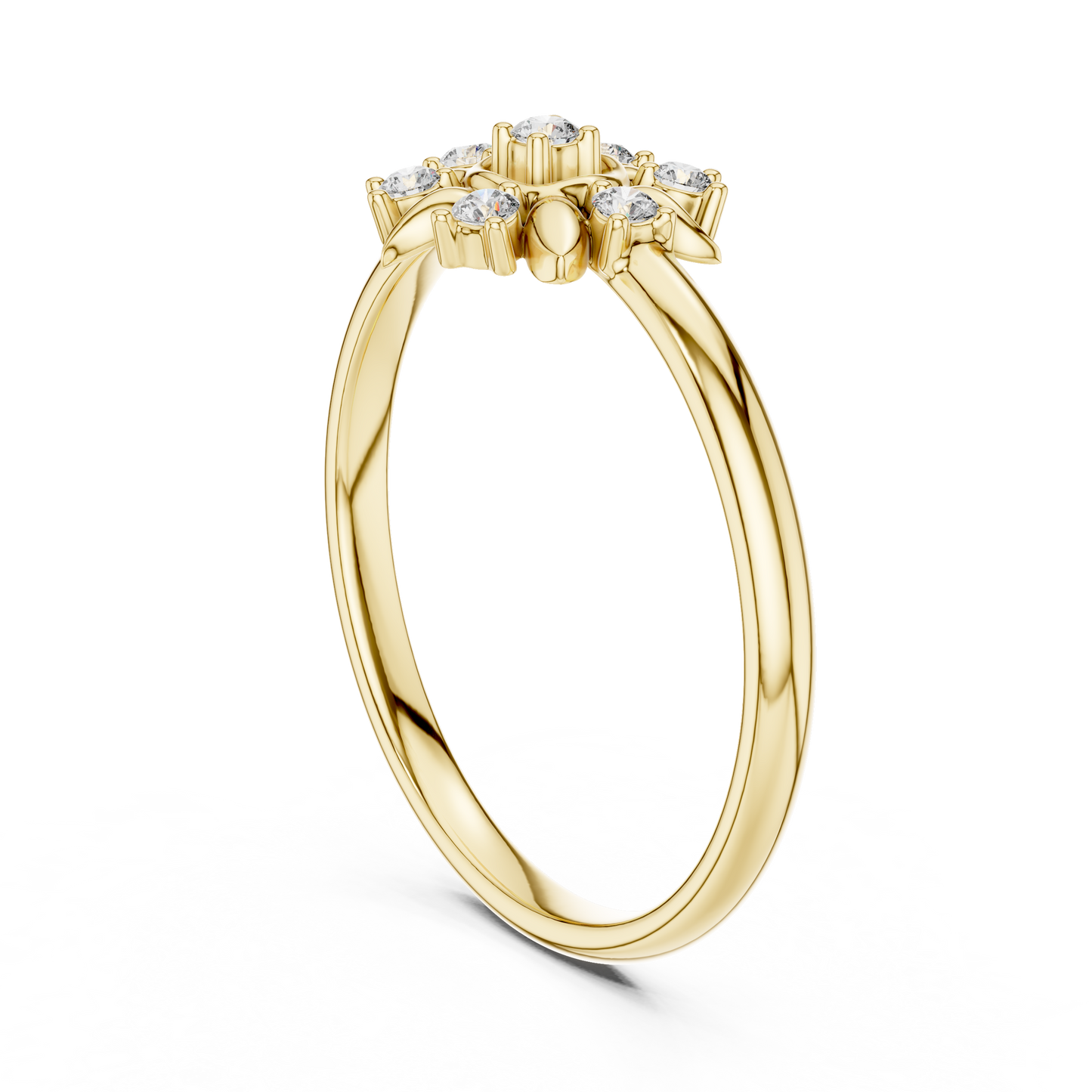 Classic Flower Diamond Ring | Shiny 925 Sterling Silver  Elegant Finish | Statement Fine Jewelry For Women