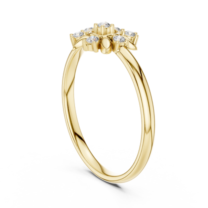 Classic Flower Diamond Ring | Shiny 925 Sterling Silver  Elegant Finish | Statement Fine Jewelry For Women