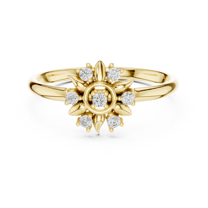 Classic Flower Diamond Ring | Shiny 925 Sterling Silver  Elegant Finish | Statement Fine Jewelry For Women
