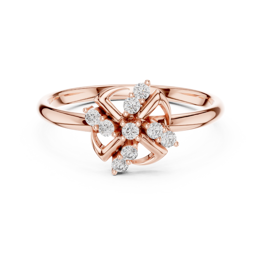 Exclusive Floral Diamond Ring | Silver Rose Plated Luxury Craft | Delicate Beauty Inspired By Nature