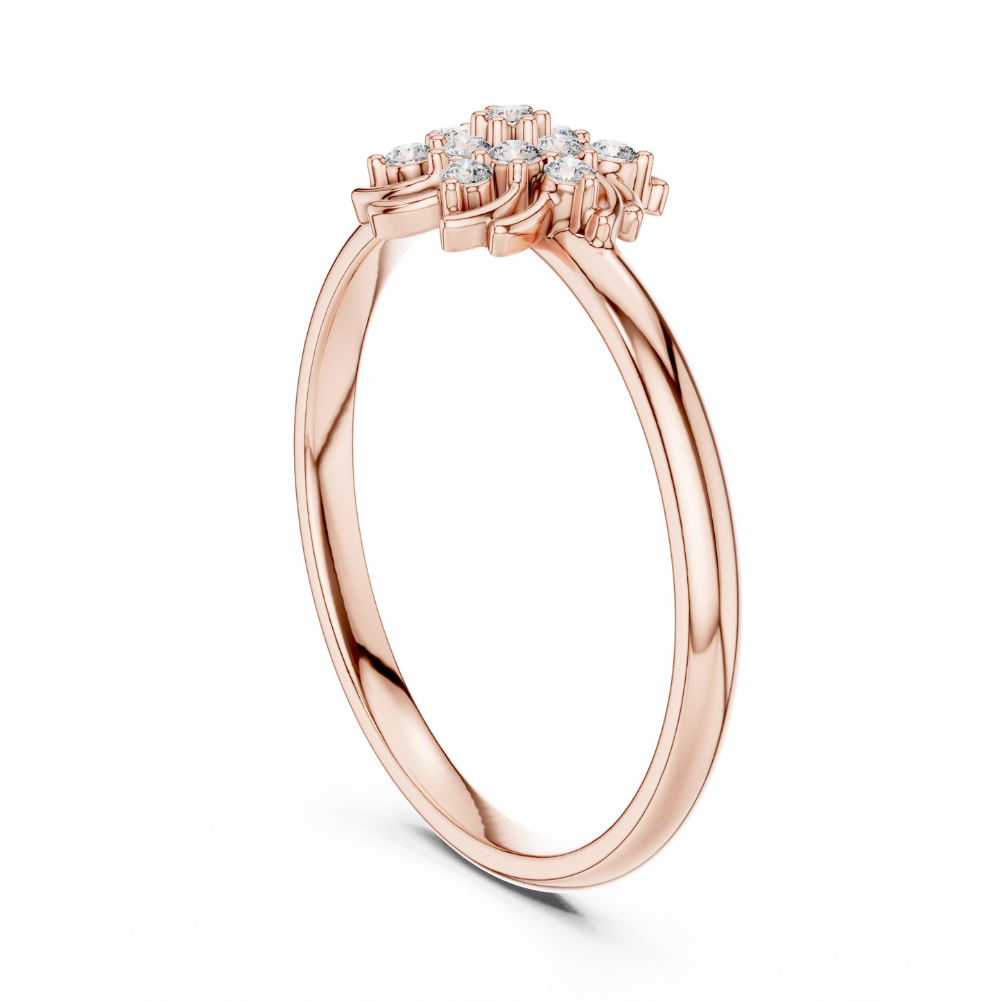 Designer Floral Diamond Ring | Premium Silver Gold Plated Elegance | Crafted For Endless Sparkle Moments
