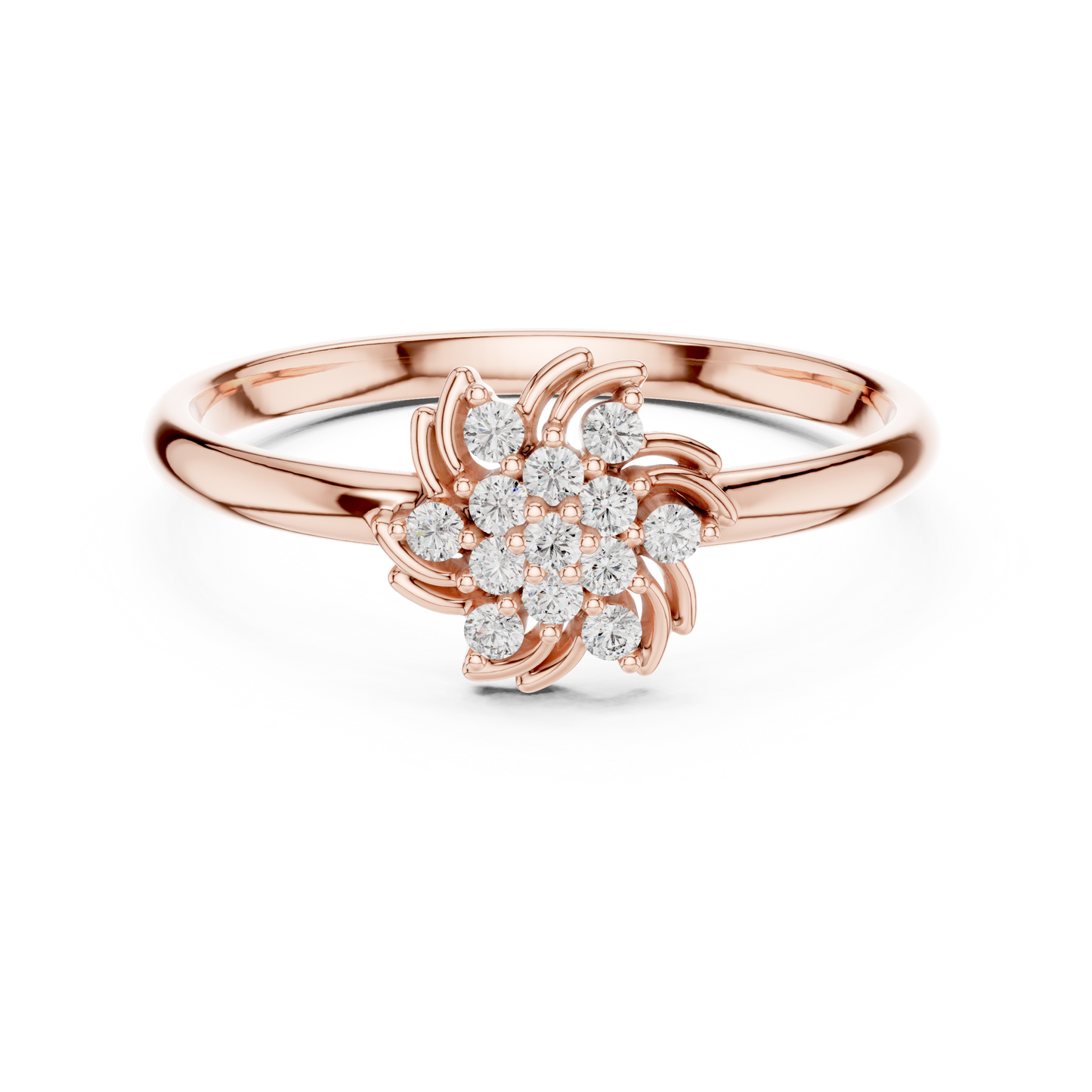 Designer Floral Diamond Ring | Premium Silver Gold Plated Elegance | Crafted For Endless Sparkle Moments