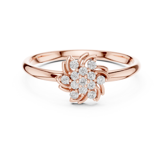 Designer Floral Diamond Ring | Premium Silver Gold Plated Elegance | Crafted For Endless Sparkle Moments