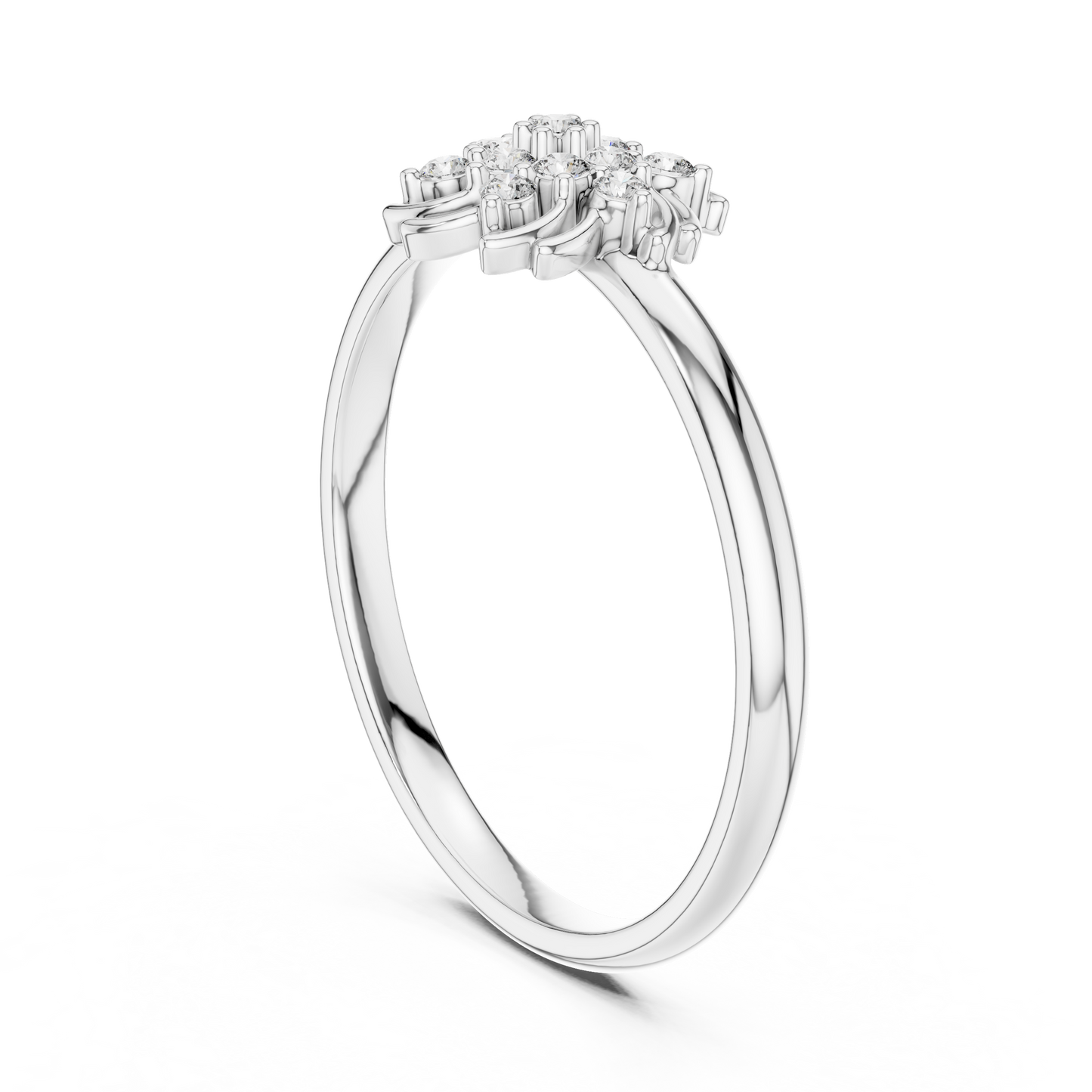 Designer Floral Diamond Ring | Premium Silver Gold Plated Elegance | Crafted For Endless Sparkle Moments
