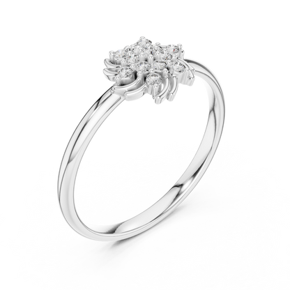 Designer Floral Diamond Ring | Premium Silver Gold Plated Elegance | Crafted For Endless Sparkle Moments