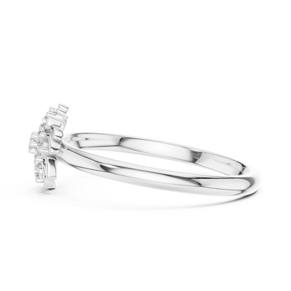 Designer Floral Diamond Ring | Premium Silver Gold Plated Elegance | Crafted For Endless Sparkle Moments