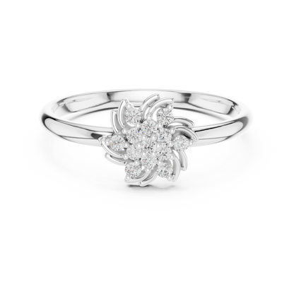 Designer Floral Diamond Ring | Premium Silver Gold Plated Elegance | Crafted For Endless Sparkle Moments